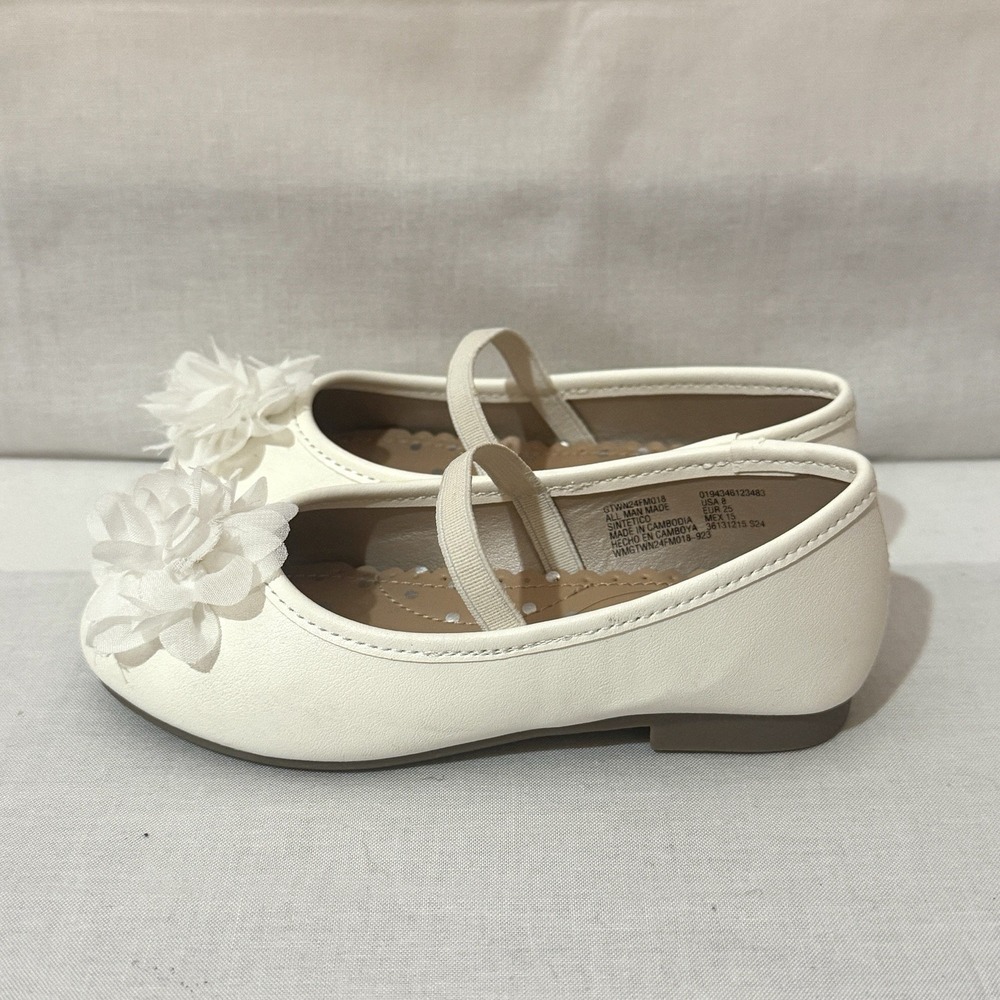 Wonder Nation Toddler Girl's White Dress Shoes Size 8 New Never Worn